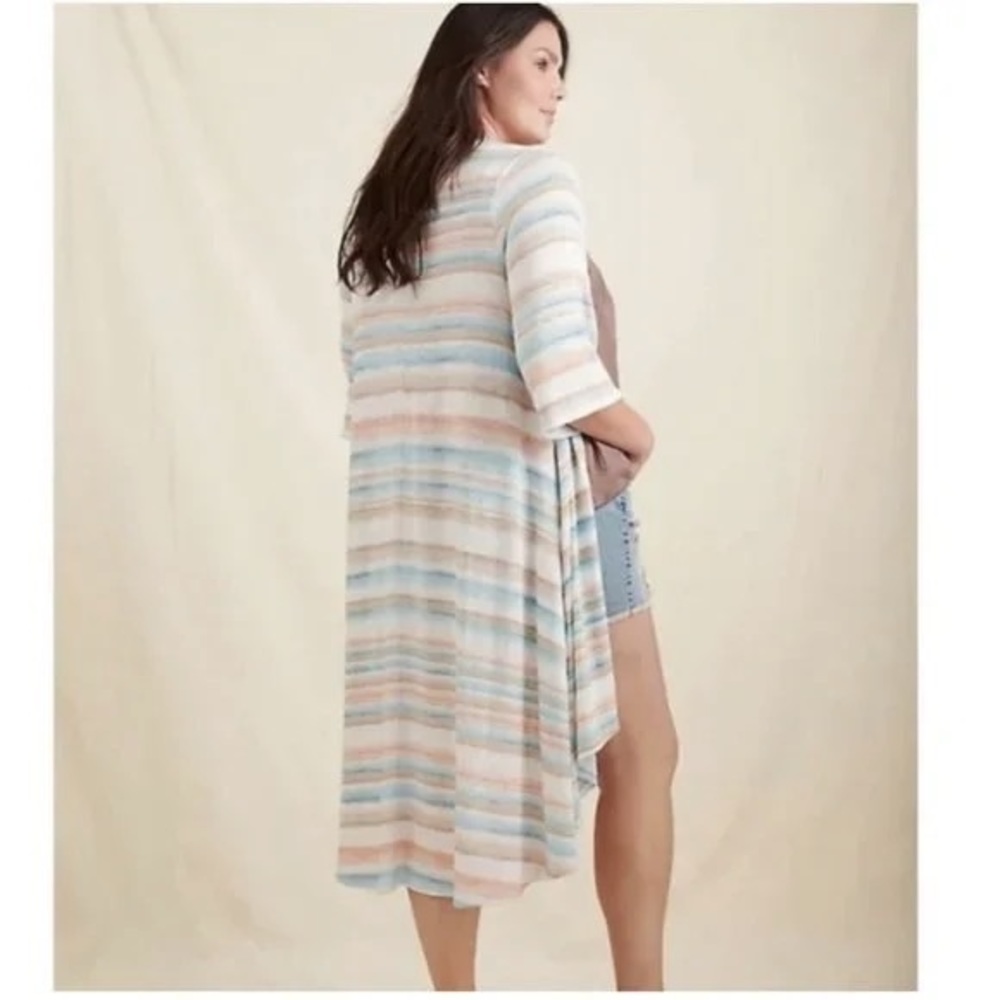 Torrid Multi-Stripe Hacci Hi-Lo Duster Length Str… - image 2